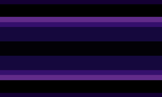 Dark-Aligned flag. It goes from dark purple, to black, to light purple, to mid purple, to dark purple, on each side, and has a black center.