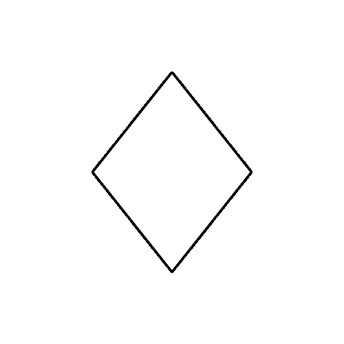 The aldernic symbol, depicted as a white diamond.